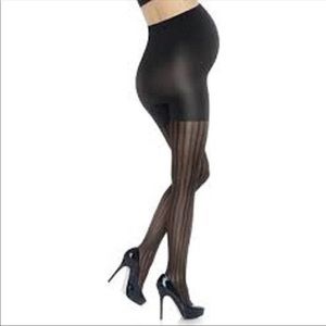 NEW Spanx Maternity Black Striped Tights 1 / A